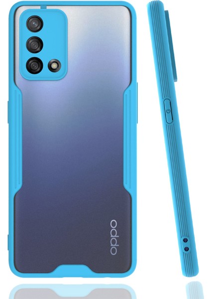 Oppo A74 4g Kılıf Kamera Korumalı Arkası Mat Silikon - Mavi