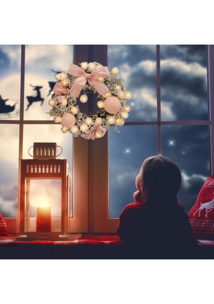 Asılı Çelenk 30 LED Işıkları Dekorasyon Tema Parti Penceresi Için 11.8 Inç Çelenkler Ev - Pembe (Yurt Dışından) fırsatları