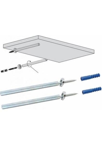 Ikili Masif Ahşap Gizli Vidalı Uçan Raf - 2 x 40 cm