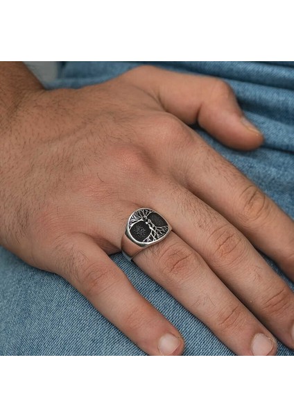 Gümüş Hayat Ağacı Erkek Yüzük fiyatları