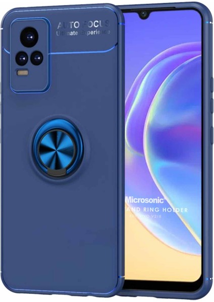 Vivo V21E Kılıf Kickstand Ring Holder Lacivert