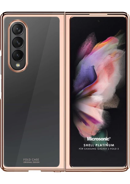 Samsung Galaxy Z Fold 3 Kılıf Shell Platinum Rose Gold