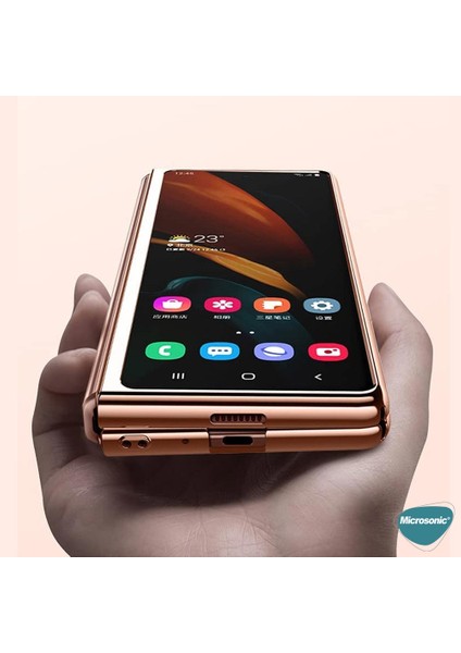 Samsung Galaxy Z Fold 3 Kılıf Shell Platinum Rose Gold