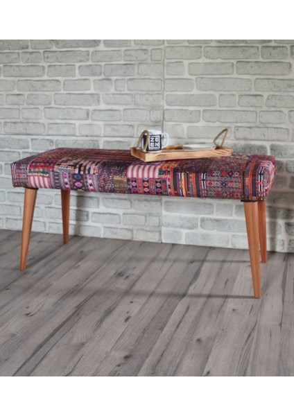 Retro Bench Puf Kilim Desenli