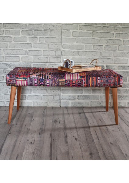 Retro Bench Puf Kilim Desenli