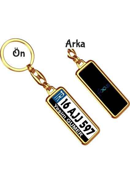 Armağan Zengini Kişiye Özel Plaka Metal Anahtarlık | Focus Logo