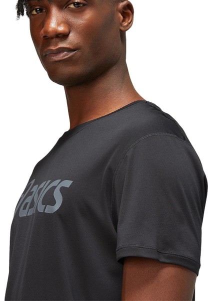 CORE Asics TOP Erkek Siyah Tshirt - 2011C334-002