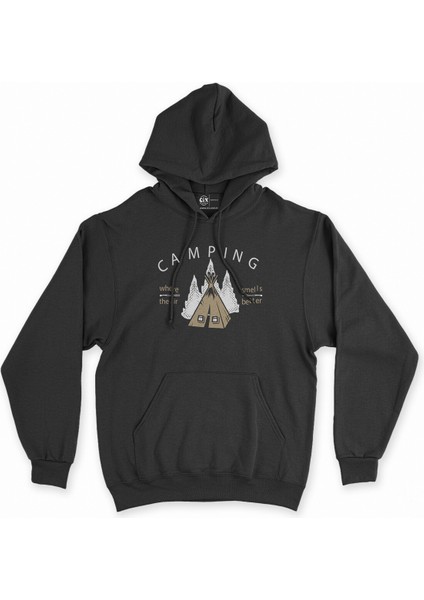 Cix Cezayir Haritalı ve Bayraklı Siyah Kapşonlu Sweatshirt Hoodie