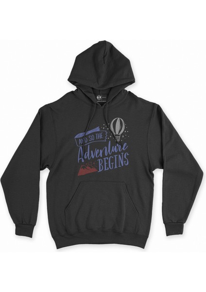 Cix Wild & Free Bisiklet Siyah Kapşonlu Sweatshirt Hoodie