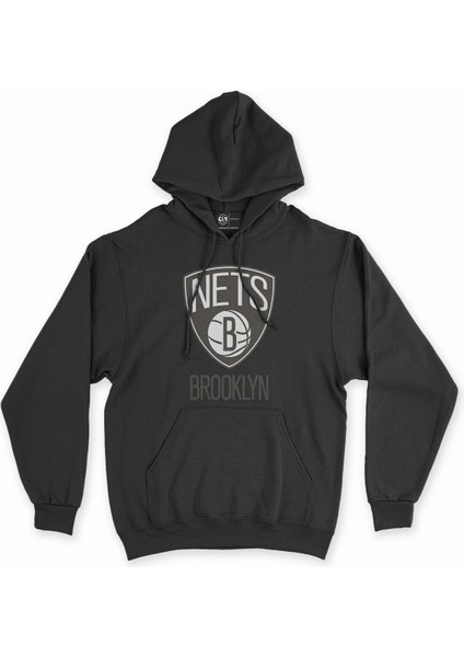 Cix Brooklyn Nets Siyah Kapşonlu Sweatshirt Hoodie