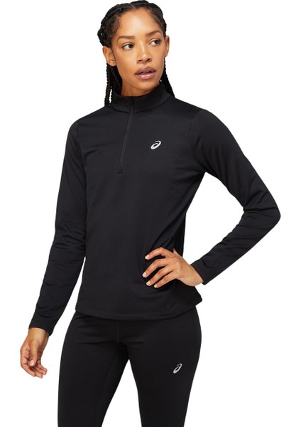 CORE LS 1/2 ZIP WINTER TOP W Siyah Uzun Kollu Tshirt-2012C343-001