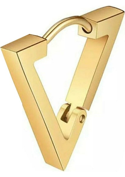 Unisex Gold Triagle Titanyum Üçgen Çelik Küpe fiyatları