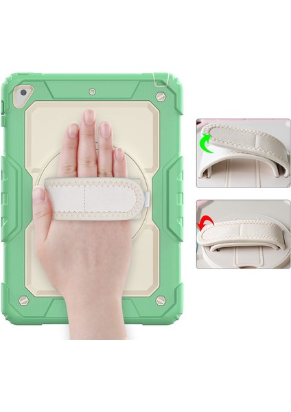 iPad 2017/2018 9.7" Strap,kalemlikli,ekran Korumalı Tablet Kılıfı Darbeyi Savar Askılı 360° Kılıf fırsatları