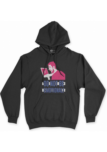 Cix Pembe Do Not Be Emotional Siyah Kapşonlu Sweatshirt Hoodie