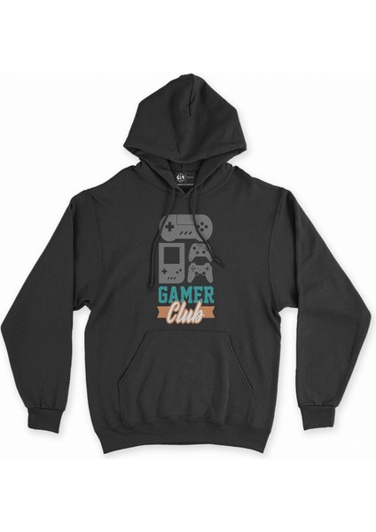 Cix Gamer Club Siyah Kapşonlu Sweatshirt Hoodie