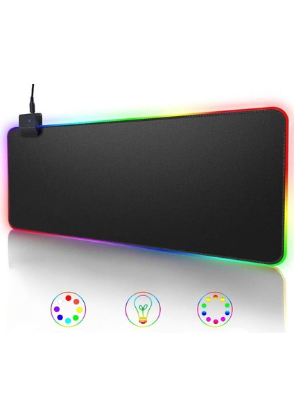 Rgb Baskısız 80 cm x 30 cm x 4mm Mouse Pad Siyah