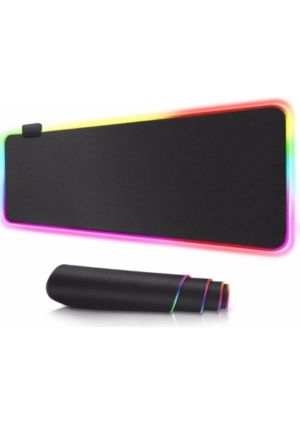 Rgb Baskısız 80 cm x 30 cm x 4mm Mouse Pad Siyah