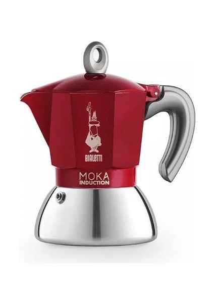 Indüksiyon Mokapot Kırmızı 2 Cup ( Induction 2 Cup Red Stainless Steel Moka Pot) fiyatları