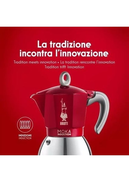 Indüksiyon Mokapot Kırmızı 2 Cup ( Induction 2 Cup Red Stainless Steel Moka Pot) modelleri