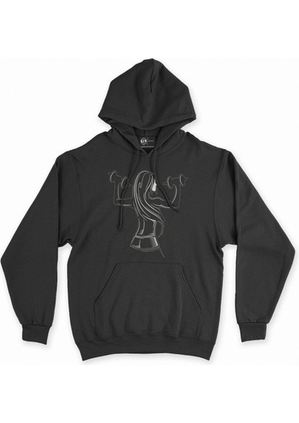 Cix Sporcu Kız Siyah Kapşonlu Sweatshirt Hoodie