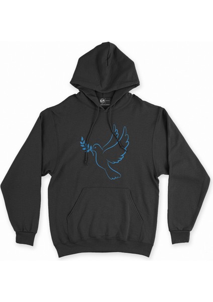 Cix Zeytin Dalı Siyah Kapşonlu Sweatshirt Hoodie