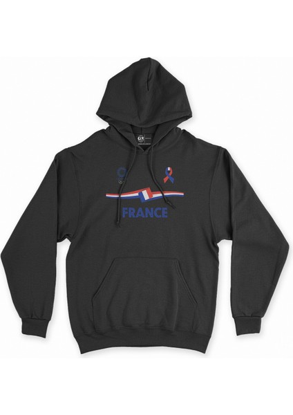 Cix Fransa Tokyo 2020 Olimpiyatları Siyah Kapşonlu Sweatshirt Hoodie