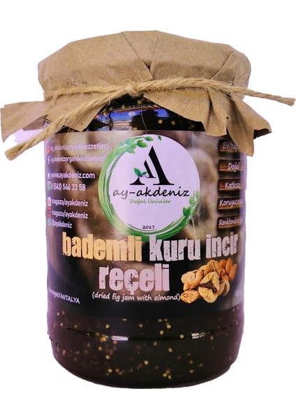 Ay Akdeniz  Bademli Kuru Incir Reçeli 1 kg (Ev Yapımı