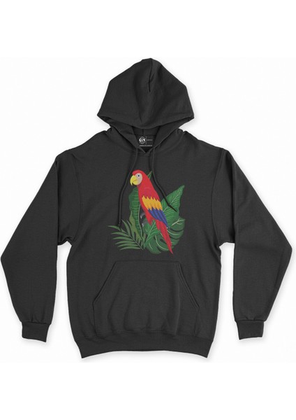 Cix Papağan Siyah Kapşonlu Sweatshirt Hoodie