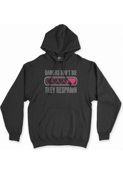 Cix Mor Gamer Hand Siyah Kapşonlu Sweatshirt Hoodie