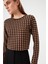 Crop Desenli Triko Kazak 3