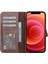Apple iPhone 13 Pro Max Uyumlu Deri Cüzdanlı Kılıf F360 Tn3 Kahverengi 4