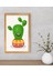 Gift Kaktüs Tasarımlı Dekoratif Retro Ahşap Çerçeveli Tablo-16 1