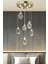 A Luxury Modern Kristalize Cam Sarkıt Altılı Power LED Avize Gold Sarı Gün Işığı Ledli Avize BURENZE268 1