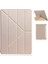 Apple iPad 10.2 2021 (9.Nesil) Kılıf Kalem Bölmeli Tri Folding Smart Standlı Pu Deri Arkası Yumuşak Silikon 360 Tam Koruma Kırmızı 2
