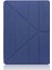 Apple iPad 10.2 2021 (9.Nesil) Kılıf Kalem Bölmeli Tri Folding Smart Standlı Pu Deri Arkası Yumuşak Silikon 360 Tam Koruma Lacivert 1