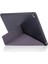 Case 4U Apple iPad 10.2 2021 (9.Nesil) Kılıf Kalem Bölmeli Tri Folding Smart Standlı Pu Deri Arkası Yumuşak Silikon 360 Tam Koruma Siyah 3