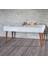 Retro Bench Puf Beyaz Peluş 1