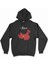 Cix Çin Haritalı ve Bayraklı Siyah Kapşonlu Sweatshirt Hoodie 1