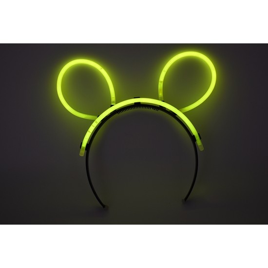 Sinerji Shop Karanlıkta Parlayan Fosforlu Glow Stick Taç Tavşan Kulağı Tacı Sarı Renk