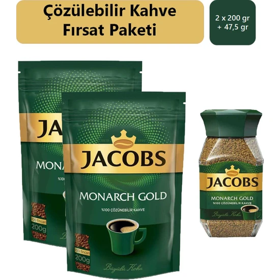 Jacobs Monarch Gold Kahve 200 gr X2 + Gold Kahve 47,5 gr