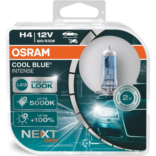 Osram H4 Cool Blue Intense Next Gen 5000K Beyaz Işık 2'li