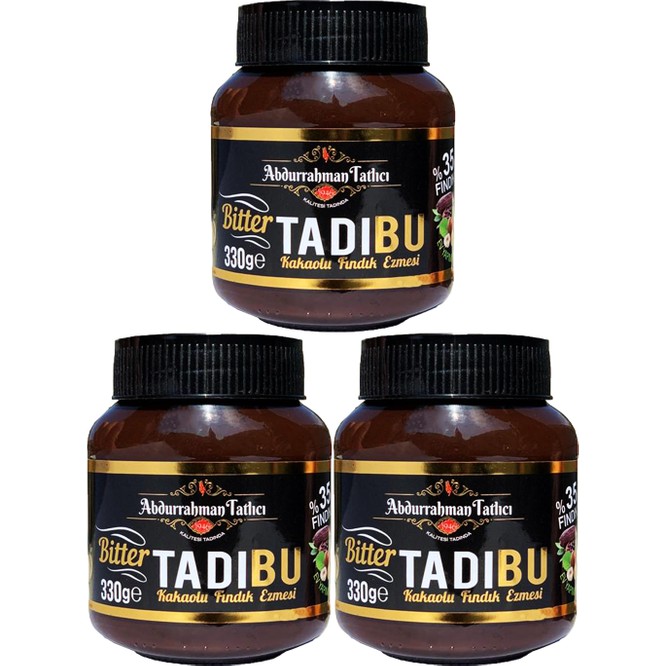 Abdurrahman Tatlıcı Tadıbu Bitter Kakaolu Fındık Ezmesi 330 gr x 3