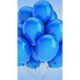 Ekin Süs 10 Adet Metalik Mavi Lateks Balon
