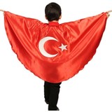 Janjan Kostüm Ay Yıldız Pelerin, Türk Bayrağı Pelerini