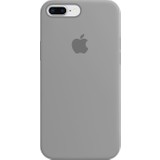 Abk Fashion Apple iPhone 8 Plus Logolu Kılıf Lansman Silikon Kılıf Açık Gri - Altı Kapalı Iç Kısım Kadife