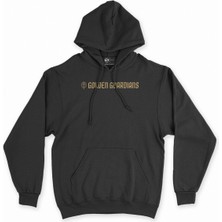 Cix Cix Gana Haritalı ve Bayraklı Siyah Kapşonlu Sweatshirt Hoodie