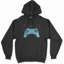 Cix Cix Turkuaz Joystick Siyah Kapşonlu Sweatshirt Hoodie
