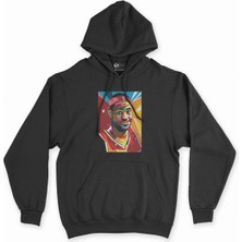 Cix Cix Renkli Lebron James Siyah Kapşonlu Sweatshirt Hoodie