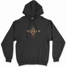 Cix Cix Diablo Tasarımlı Siyah Kapşonlu Sweatshirt Hoodie