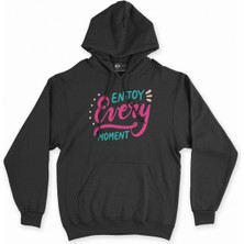 Cix Cix Enjoy Every Moment Siyah Kapşonlu Sweatshirt Hoodie